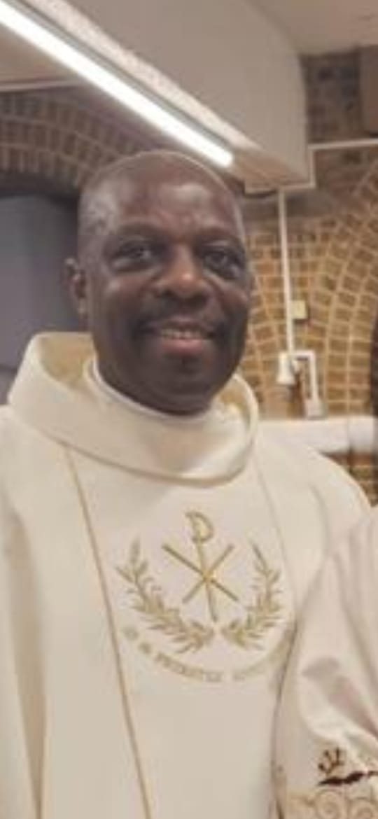 Padre Mike vested for Mass
