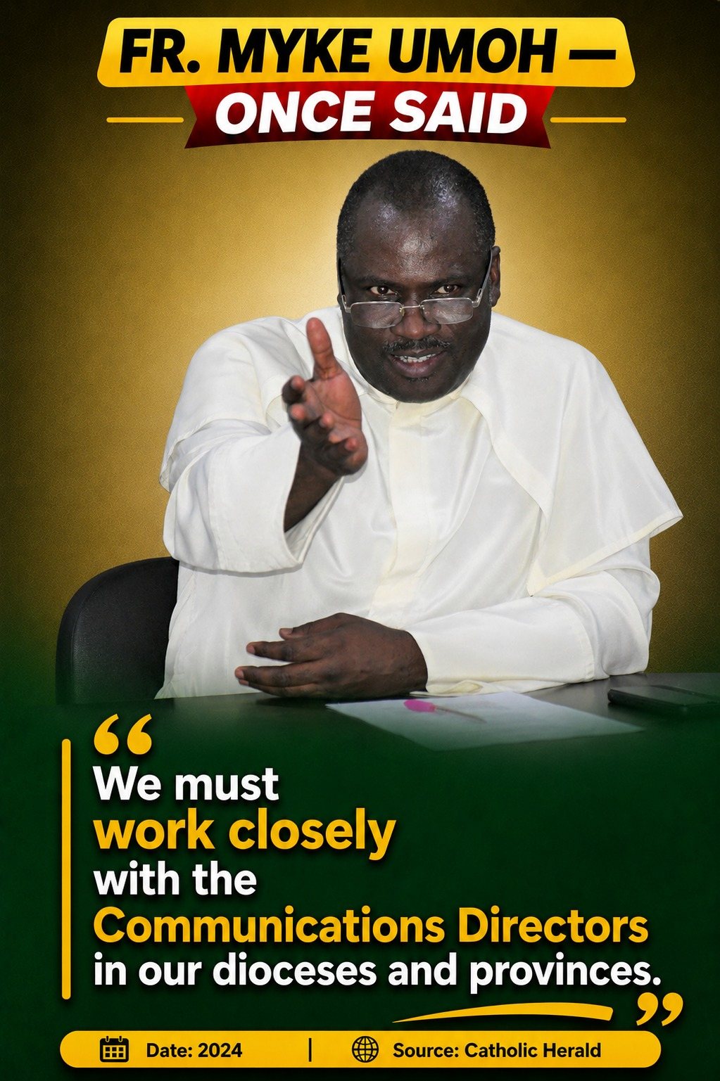 Quote card: “We must work closely with the Communications Directors in our dioceses and provinces.”